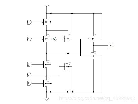 CMOS實現Y=AB+C電路的原理與版圖設計